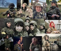 a collage of photos of women in military uniforms